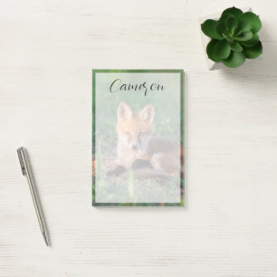 Cutest Baby Animals Red Fox Kit Relaxing Post-it Klebezettel