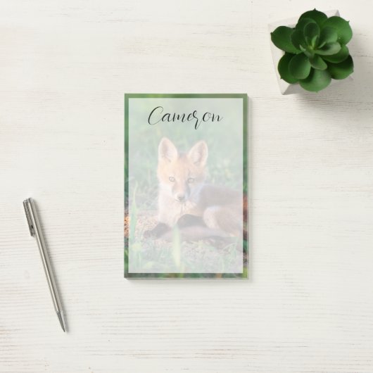 Cutest Baby Animals | Red Fox Kit Relaxing Post-it Klebezettel (Büro)