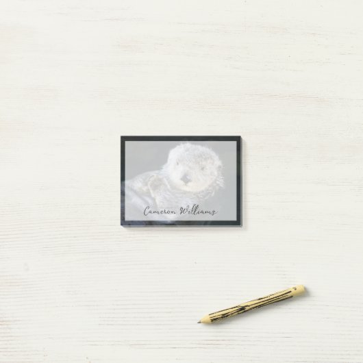 Cutest Baby Animals | Sea Otter Floating Post-it Klebezettel (Auf Schreibtisch)