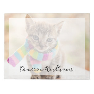 Cutest Baby Animals   Tabby Kitten Rainbow Scarf Notizblock