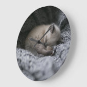 Cutest Baby Animals | Tiny Kitten Sleeping Große Wanduhr (Winkel)