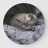 Cutest Baby Animals | Tiny Kitten Sleeping Große Wanduhr (Vorderseite)