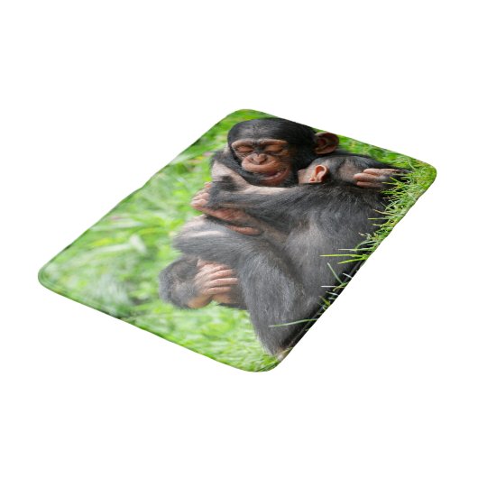Cutest Baby Animals | Two Young Chimpanzees Badematte (Schrägansicht)