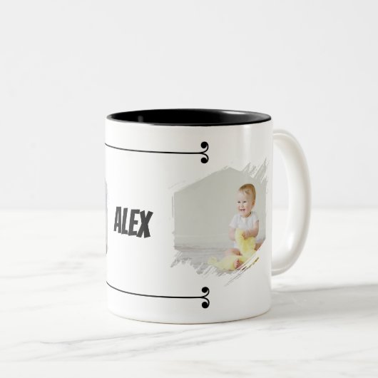 Cutest Baby Ever! Personalized Photo Mug with Name Zweifarbige Tasse (VorderseiteRechts)