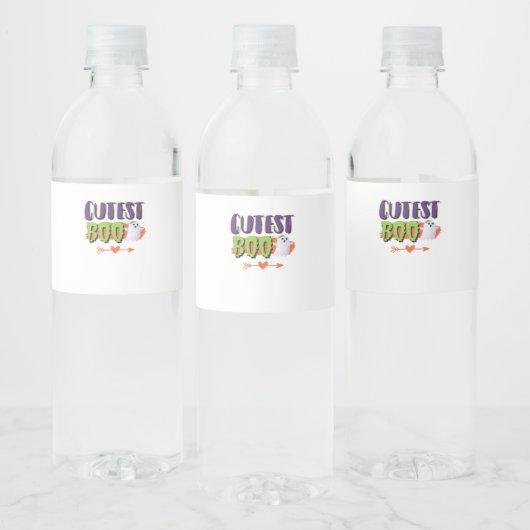 Cutest Boo Halloween Funny Casual Wasserflaschenetikett (Flaschen)