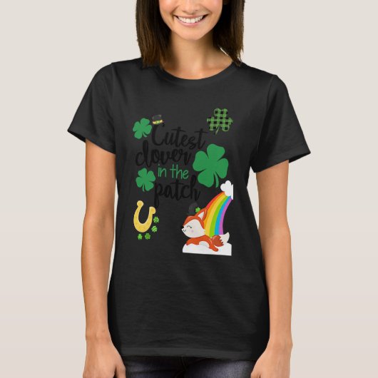 Cutest Clover In The Patch St Paddy's Day Leprecha T-Shirt (Vorderseite)