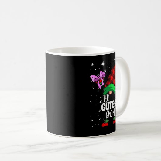 Cutest Gnome Red Buffalo Plaid Matching Family Chr Kaffeetasse (VorderseiteRechts)
