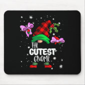 Cutest Gnome Red Buffalo Plaid Matching Family Chr Mousepad (Vorne)
