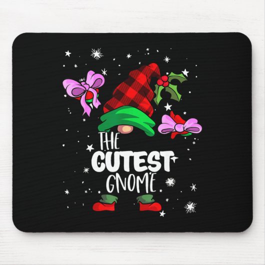 Cutest Gnome Red Buffalo Plaid Matching Family Chr Mousepad (Vorne)