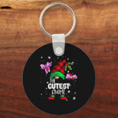 Cutest Gnome Red Buffalo Plaid Matching Family Chr Schlüsselanhänger (Vorderseite)