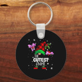 Cutest Gnome Red Buffalo Plaid Matching Family Chr Schlüsselanhänger (Vorderseite)