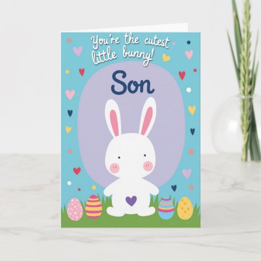 Cutest Little Bunny Son Card Karte (Vorderseite)