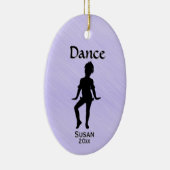 Cutest Little Dancer Lavender Name / Date Keramik Ornament (Rechts)