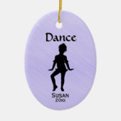 Cutest Little Dancer Lavender Name / Date Keramik Ornament (Vorne)