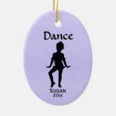 Cutest Little Dancer Lavender Name / Date Keramik Ornament (Hinten)