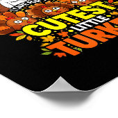 Cutest Little Turkeys Funny Thanksgiving Teacher D Poster (Ecke)