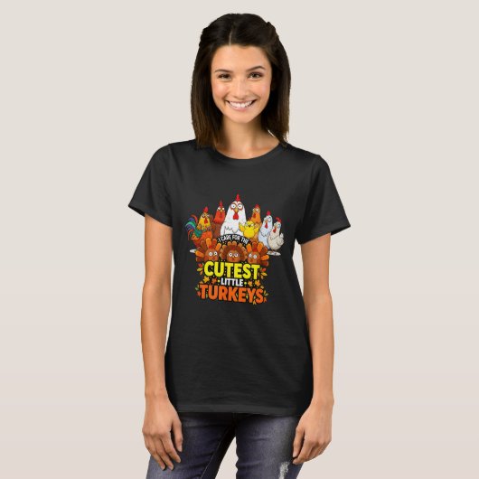 Cutest Little Turkeys Funny Thanksgiving Teacher D T-Shirt (Vorne ganz)