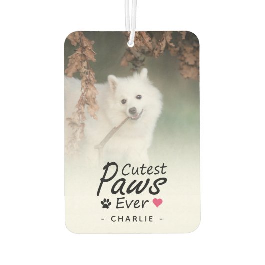 Cutest Paws Ever Pet Photo Dog Lover Keepsake Autolufterfrischer (Rückseite)