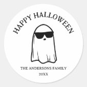 CuteSunglasses Ghost Gappy Halloween Runder Aufkleber (Vorderseite)