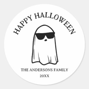 CuteSunglasses Ghost Gappy Halloween Runder Aufkleber