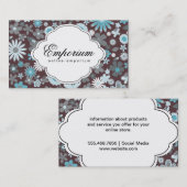 Cutesy Blume Muster (blau) Visitenkarte (Vorne/Hinten)