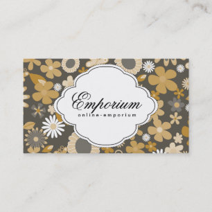 Cutesy Blume Muster (gelb) Visitenkarte