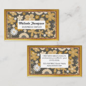 Cutesy-Blume-Muster | Goldantikrahmen Visitenkarte (Vorne/Hinten)