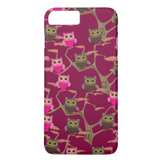 Cutesy Eulen auf Bäumen Case-Mate iPhone Hülle (Rückseite)