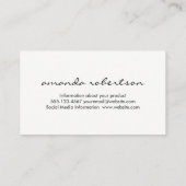 Cutesy Gold Heart Arch Text Visitenkarte (Rückseite)