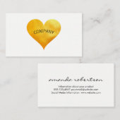 Cutesy Gold Heart Arch Text Visitenkarte (Vorne/Hinten)