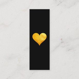 Cutesy Gold Heart Mini Visitenkarte