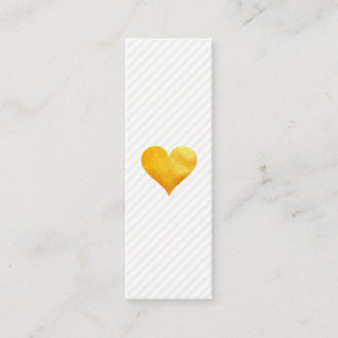 Cutesy Gold Heart Strip Muster Mini Visitenkarte