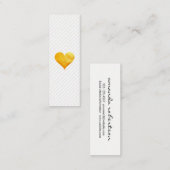 Cutesy Gold Heart Strip Muster Mini Visitenkarte (Vorne/Hinten)