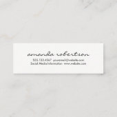 Cutesy Gold Heart Strip Muster Mini Visitenkarte (Rückseite)