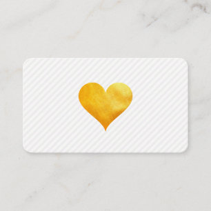 Cutesy Gold Heart Strip Muster Visitenkarte