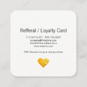 Cutesy Gold Heart Vielen Dank Treuekarte (Rückseite)