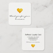 Cutesy Gold Heart Vielen Dank Treuekarte (Vorne/Hinten)