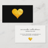 Cutesy Gold Heart Visitenkarte (Vorne/Hinten)