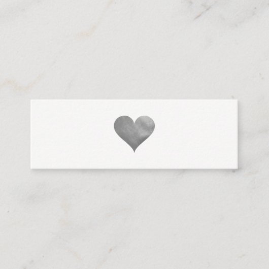 Cutesy Gray Heart Mini Visitenkarte (Vorderseite)