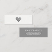 Cutesy Gray Heart Mini Visitenkarte (Vorne/Hinten)