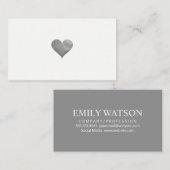 Cutesy Gray Heart Visitenkarte (Vorne/Hinten)