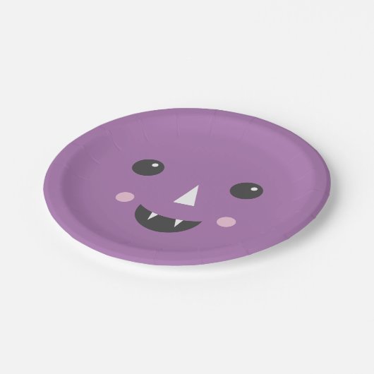 Cutesy Kid's Vampire Halloween-Party Plate Pappteller (Schrägansicht)