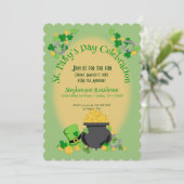 Cutesy Luck für die irische Party Einladung (Stehend Vorderseite)