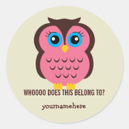 Cutesy Owl DAS GEHÖRT ZU Stickern Runder Aufkleber