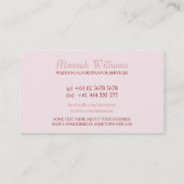 Cutesy Wedding Planner Business Card Visitenkarte (Rückseite)