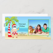 CuteTropical Weihnachtssankt-Familien-Foto-Karte Feiertagskarte (Vorne/Hinten)