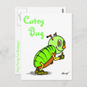 Cutey Bug Postcard Postkarte (Vorne/Hinten)