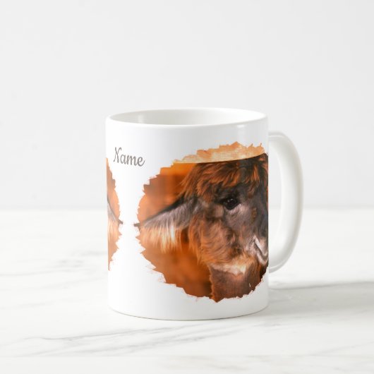 Cutey Llama Animal Personalisiert Kaffeetasse (VorderseiteRechts)