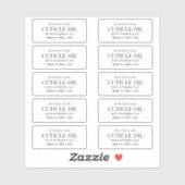 Cuticle Oil 3ml MINI Dropper Flasche Aufkleber (Blatt)