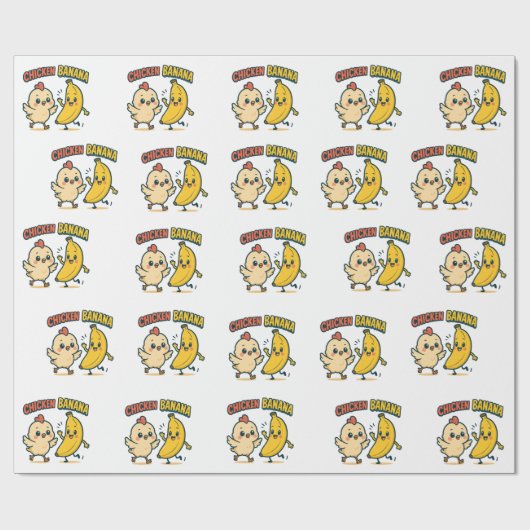CUTIE CHICKEN BANANA! GESCHENKPAPIER (Flach)